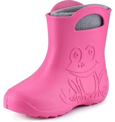 Image de Ladeheid Eva Enfants Garçons Filles Bottes de pluie fourrées LA-CA-03 (rose/gris, 34/35 UE)