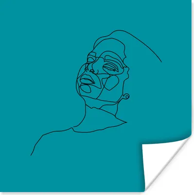 Produktbild von MuchoWow® Poster Linienkunst - Frau - Minimalismus 75x75 cm - Wand Dekoration