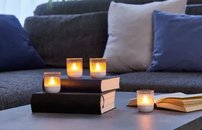 Produktbild von Northpoint LED Akku Lounge Lights 4er-Set Touchsensor Innen & Außen RGBW Flackereffekt klar weiß