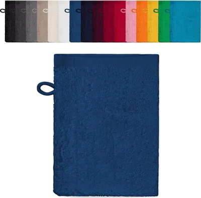 Produktbild von 10er PACK Waschhandschuhe 15x21 cm Waschlappen 100% Baumwolle, Farbe: Blau