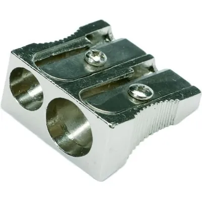 Produktbild von Bleistiftspitzer, Metall, doppelt, verzinkt, in Keilform, für Stifte Ø 8 mm & 11 mm