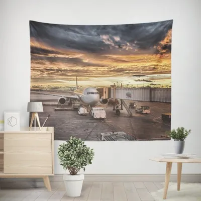 Productafbeelding van Wandtapijt voor Jongenskamer met Vliegtuigdesign