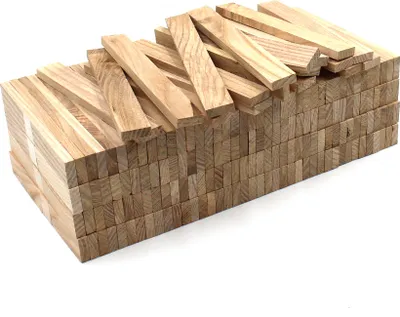 Produktbild von 80 Stück Holzleiste Esche 22x8x160mm Bastelklötzchen Bastelholz Holzstab DIY Projekt
