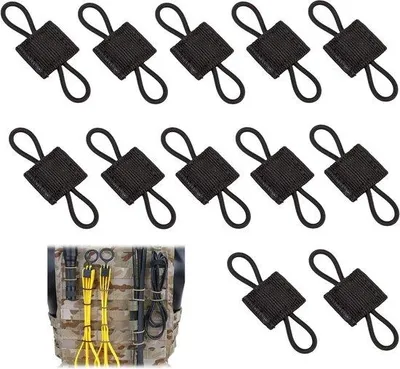 Immagine prodotto di Set di ganci tattici | 12 pezzi | Accessori per giubbotti e zaini | Nero
