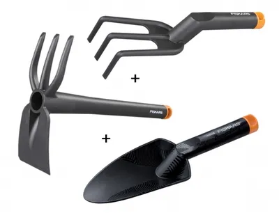 Obrázok produktu pre Záhradná súprava Nohel FISKARS Radlica 1000694+Lopatka1001601+Kultivátor1001600