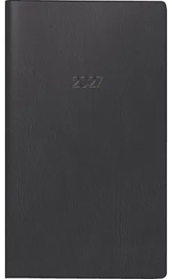 Produktbild von Taschenkalender 8,7x15,3cm 1 Monat/2 Seiten Kunststoff-Einband schwarz 2027 Packung mit 10 Stück