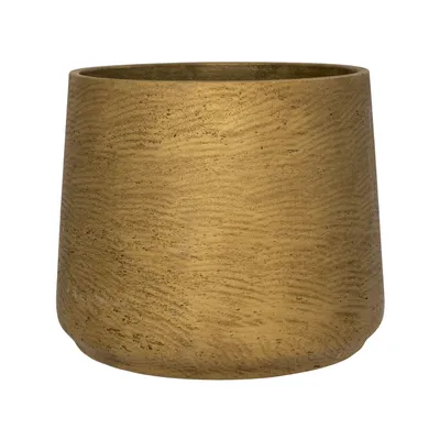 Productafbeelding van Keramische bloempot - Goud - Diameter 11 cm, hoogte 13,5 cm - Opening 10 cm