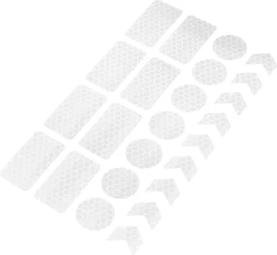 Produktbild von 24stk. Reflektierend Aufkleber Klebeband Wasserdicht Abziehbilder für Auto Fahrrad Weiß