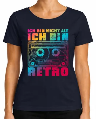 Obrázek produktu pro I'm not old I'm retro cassette 80s vintage gift dámské tričko, Navy, M