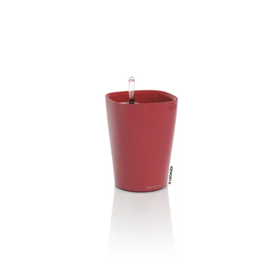 Produktbild von LECHUZA-Pflanzgefäß DELTINI Premium Scarlet Rot Matt | Tischgefäß mit Bewässerungssystem | matte Oberfläche | 15 x 15 x 19 cm | 14907
