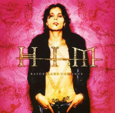 Album cover art for the band HIM's album "Razorblade Romance", featuring the lead singer.