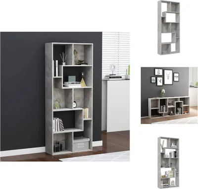 Obrázek produktu pro vidaXL Knihovna betonová šedá 67x24x161 cm materiál na bázi dřeva - Knihovny a regály