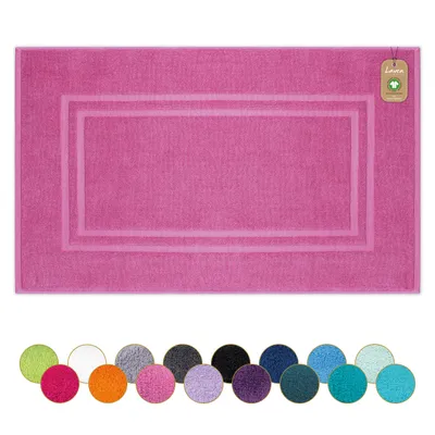 Produktbild von Lavea® Badematte 50x80 cm, Badezimmerteppich 100% Baumwolle, 800 g/m², saugstark, waschbar, Badvorleger, Frottierserie Bali – Koralle