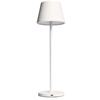 Zdjęcie produktu dla Lampa stołowa LED ROLF KERN "Club" 38cm, biała, akumulator, ściemnialna