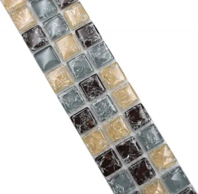 Produktbild von Mosani MOS92BOR-1302, Mosaik, Glas, Grau, Beige, Braun, Drinnen, Rechteck