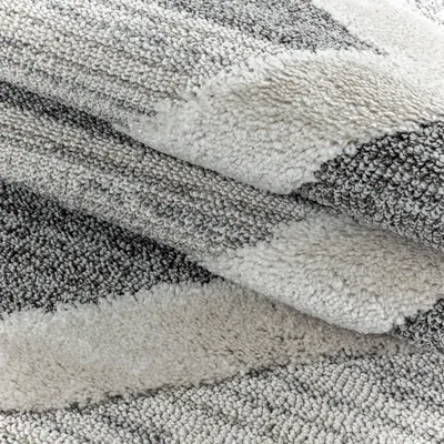 Image de Ayyildiz | Tapis Moderne Pisa 3D - 80 cm x 250 cm - Crème et Gris - Design Géométrique Élégant