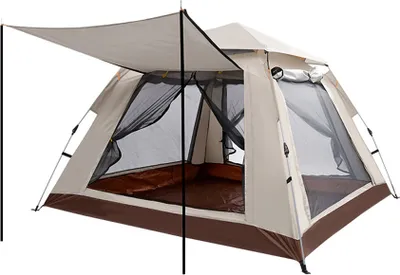 Produktbild von 3–4 Personen Camping-Zelt, Pop-Up-Zelt mit Tragetasche, 215 x 215 x 142 cm, Campingzelt, winddicht und UV-beständig, Wurfzelt für Trekking, Outdoor, Camping