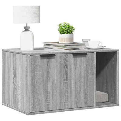 Image de Bac à litière design Gris Sonoma 80x50x45 cm Bois composite, Arbres à chats 2024 Nouveau