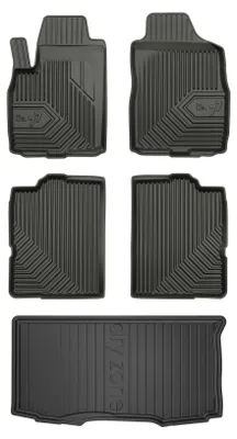 Productafbeelding van Rubberen automatten + kofferbakmat voor Fiat Panda II 2003-2012 (hatchback) – 5-delig, zwart, op maat – Wielganizator
