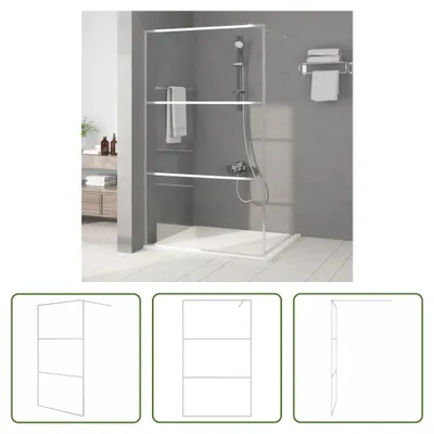 Produktbild von The Living Store Duschwand für Begehbare Dusche Silbern 115x195 cm ESG-Klarglas