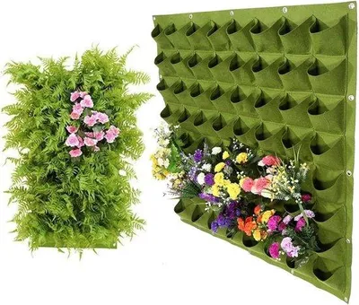 Produktbild von Famanu Vertikale Garten - Hängende Pflanzentasche - Indoor und Outdoor - 64 Fächer