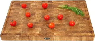 Produktbild von Antibakterielle Eichenhol-Schneidebrett mit Griffen und Saftpresse - 60 x 40 cm