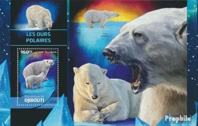 Produktbild von Briefmarken Dschibuti 2016 Mi Block 401 (kompl. Ausg.) postfrisch Eisbären