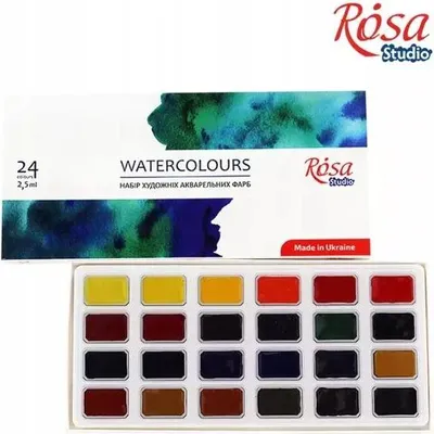 Produktbild von Rosa Gallery farby akwarelowe w kostkach 24 kol. karton