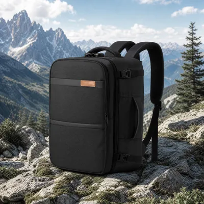 Produktbild von SONGMICS Handgepäck Rucksack für easyJet, Wasserdichter Reiserucksack mit 17,3 Zoll Laptopfach, 24 L, 40x30x20 cm, Schwarz