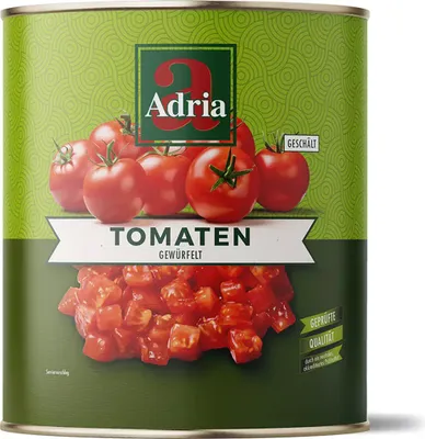 Produktbild von Adria italienische Würfel Tomaten gewürfelt und geschält 3000g
