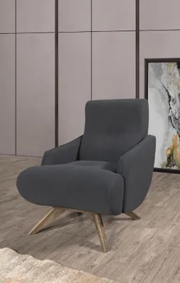 Produktbild von Grauer Loungesessel Designer Einsitzer Polster Sessel Wohnzimmer Möbel