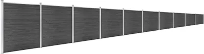 Produktbild von vidaXL Zaunelement Set WPC 1737x186 cm Schwarz