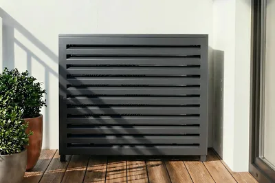 Produktbild von Klimaanlagen- & Wärmepumpen-Abdeckung ANETO Aluminium Grau - Größe M