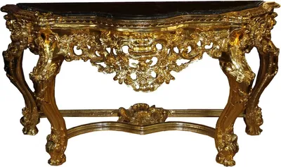 Produktbild von Casa Padrino Barock Luxus Konsolentisch Gold / Schwarz mit Marmorplatte B 175 cm - Barock Konsole - Limited Edition