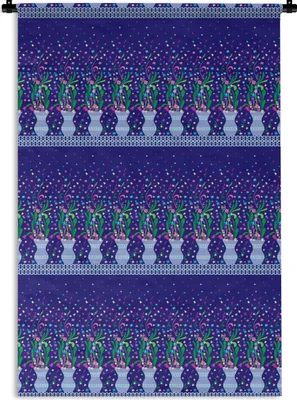 Produktbild von MuchoWow® Wandteppich Wandbehang Blumen - Muster - Frühling 120x180 cm Tapisserie Dekoration Wandtuch - Schlafzimmer - Dekorationen für das Haus