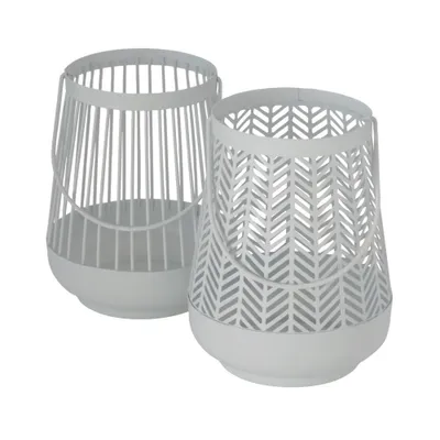 Immagine prodotto di Portacandele decorativo in metallo bianco Vilde 16 cm
