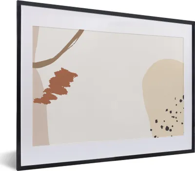 Produktbild von MuchoWow® Gerahmtes Poster Sommer - Abstrakt - Weiß - Schwarz 40x30 cm - Poster mit Schwarzem Bilderrahmen Wandposter Rahmen Foto Bilder - Bilderrahmen - Poster im Rahmen