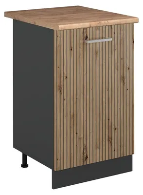 Image de Meuble bas de cuisine Vicco R-Line Chêne Artisan/Anthracite 50cm plan de travail Chêne doré, Model 70189