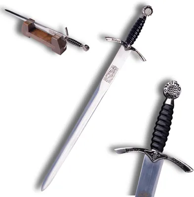 Image de Epée coupe-papier 27 cm avec support - Mini épée en métal - Réplique historique - Cadeau & Décoration (25)