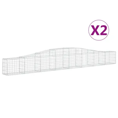 Zdjęcie produktu dla vidaXL Gabiony z wysokim łukiem 2 szt. 400x30x40/60 cm Ocynkowane żelazo