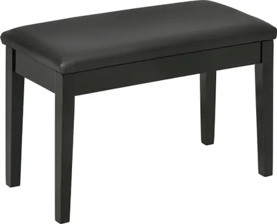 Produktbild von HOMCOM Ława fortepianowa Stołek fortepianowy z ukrytym schowkiem, ława fortepianowa ze skórzanymi poduszkami, nośność do 150 KG, czarny, 75 x 35 x 49 cm