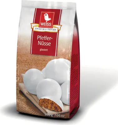 Obrázek produktu pro Weiss Pfeffernüsse glazovaný pikantní perník s cukrovou polevou 200g