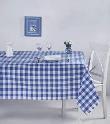 Produktbild von Hermia Concept, Kareli 260 - Blue, Tischdecke, Blau, 100% BAUMWOLLE, 160 x 260 cm
