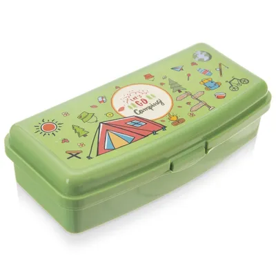 Image de Boîte à lunch verte avec clip de verrouillage et séparateur pour les repas