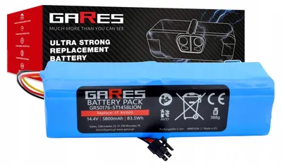 Zdjęcie produktu dla Gares Akumulator do SETTI+ RV0,8 Ah 14,4V | 14,4V 5,8 Ah Li-Ion | Mocna Bateria do Robot Sprzątający | Wydajny Zamiennik Gares®