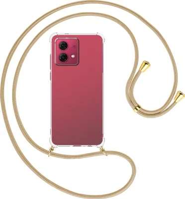 Produktbild von Handykette Backcover-Schutzhülle mit Band (Metall goldfarben) für Motorola Moto G84 5G (6.5'') - caramel
