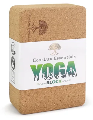 Image de Yogablock en liège, surface antidérapante, dimensions 22 x 15 x 7,5 cm, idéal pour le yoga et le Pilates