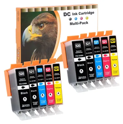 Immagine prodotto di Cartucce compatibili per stampanti Canon PGI-520 CLI-521 Pixma iP3600 iP4600 iP4700 MP540 MP550 MP560 MP620 MP630 MP640 MP980 MP990 MX860 MX870