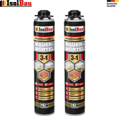 Mauermörtel Pistolenschaum Montageschaum PU-Mauermörtel Klebeschaum 2 x 750ml