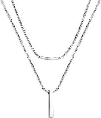 Produktbild von Halskette mit Stabanhänger, Edelstahl, gold/schwarz, Uni, modisches Accessoire